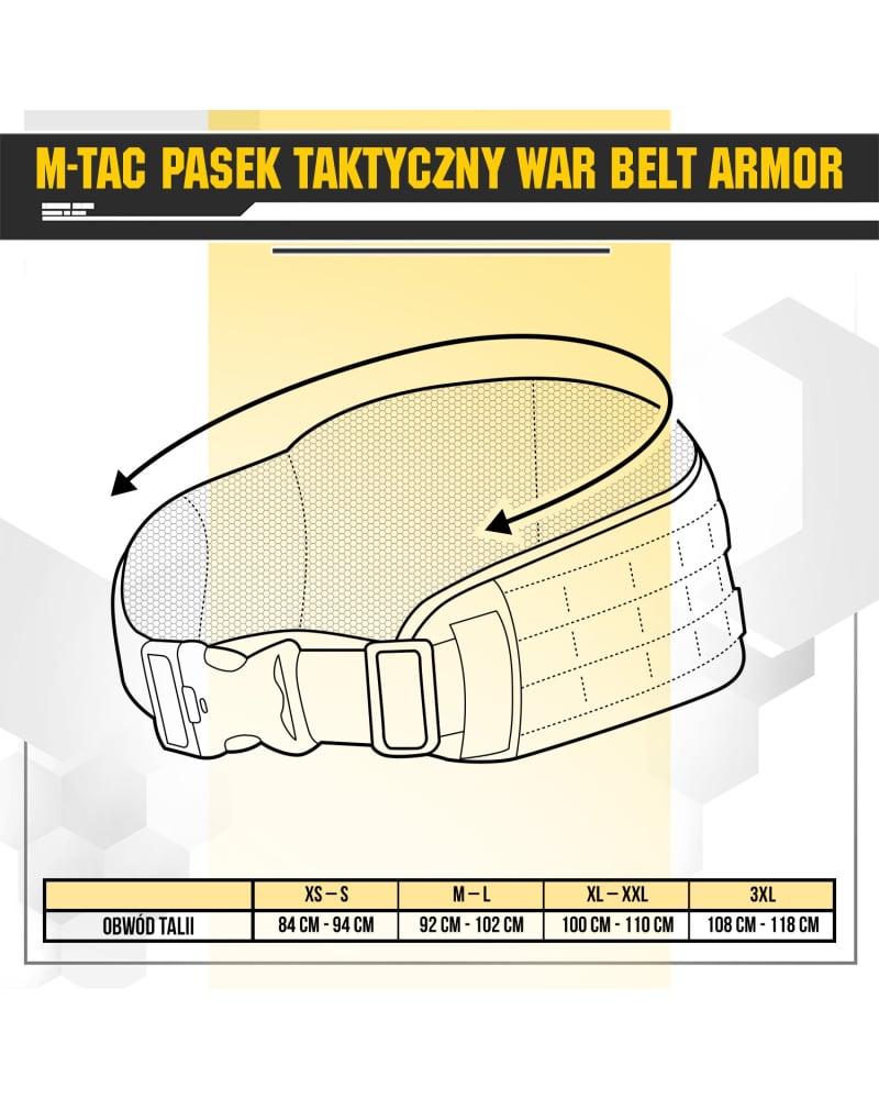 M-Tac War Belt ARMOR – Tactical MOLLE Belt Cordura 500D