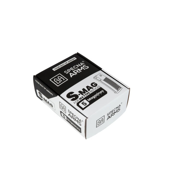 Set of 5 S-MAG Mid-Cap Magazines 125BBs – Black | Specna Arms