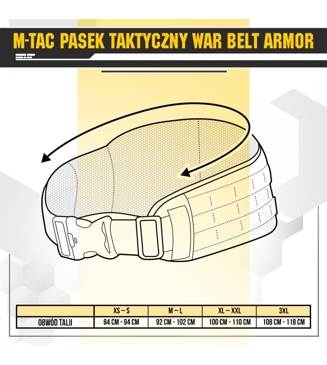 M-Tac War Belt ARMOR – Τακτική Ζώνη Cordura 500D με MOLLE