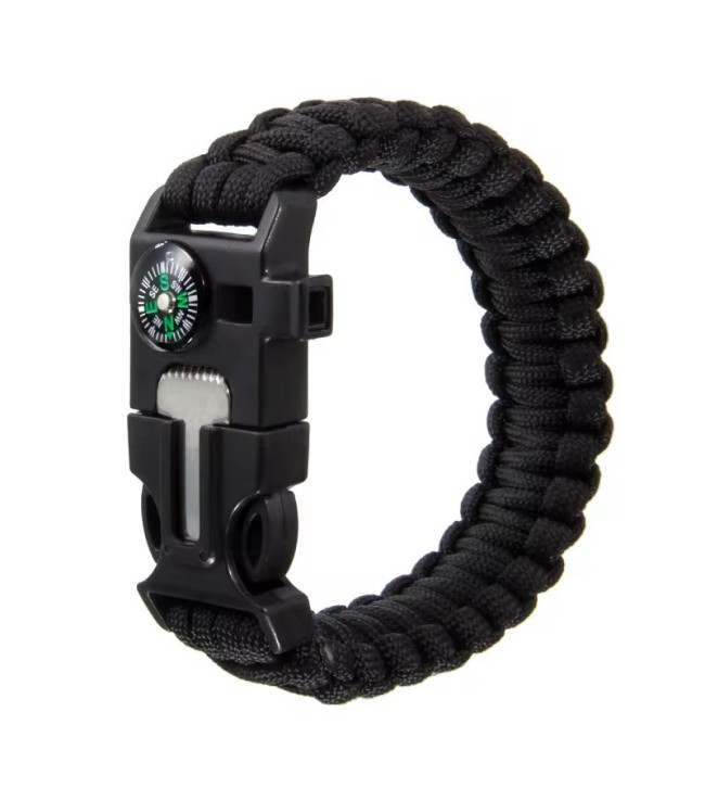 Multifanctional Paracord Bracelet - Μαύρο