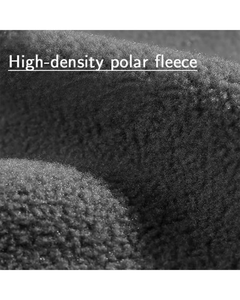 High-density polar fleece fabric texture in olive green for maximum thermal insulation