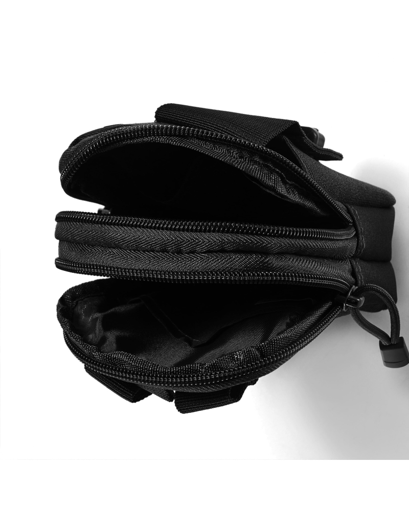 Internal compartments of EDC pouch for tools and smartphone storage