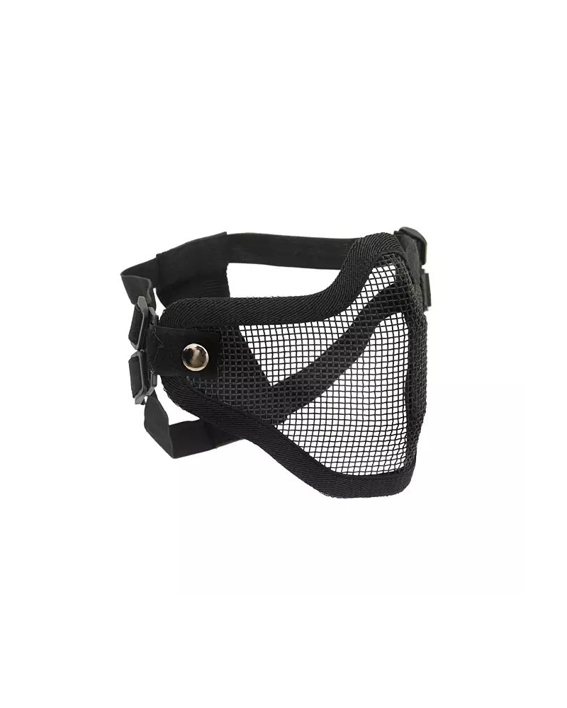 Black tactical airsoft mask half face low profile design for easier aiming