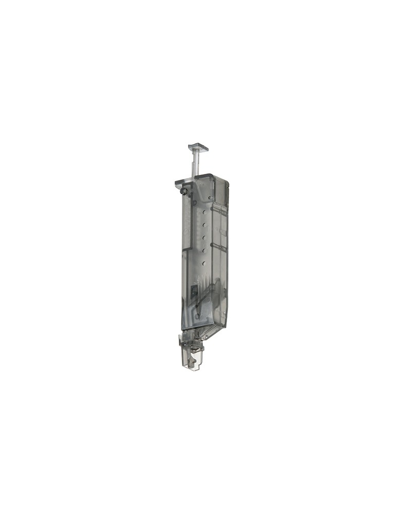 Transparent 100rd speedloader for easy monitoring of BB count