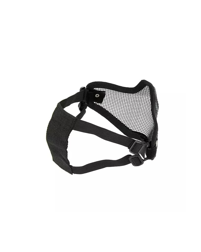 Steel Protective Half Face Skull Mask - Black
