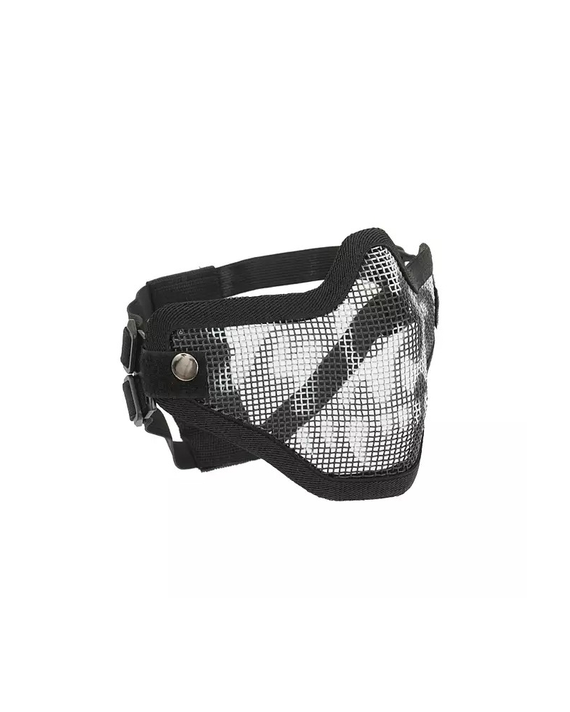 Steel Protective Half Face Skull Mask - Black