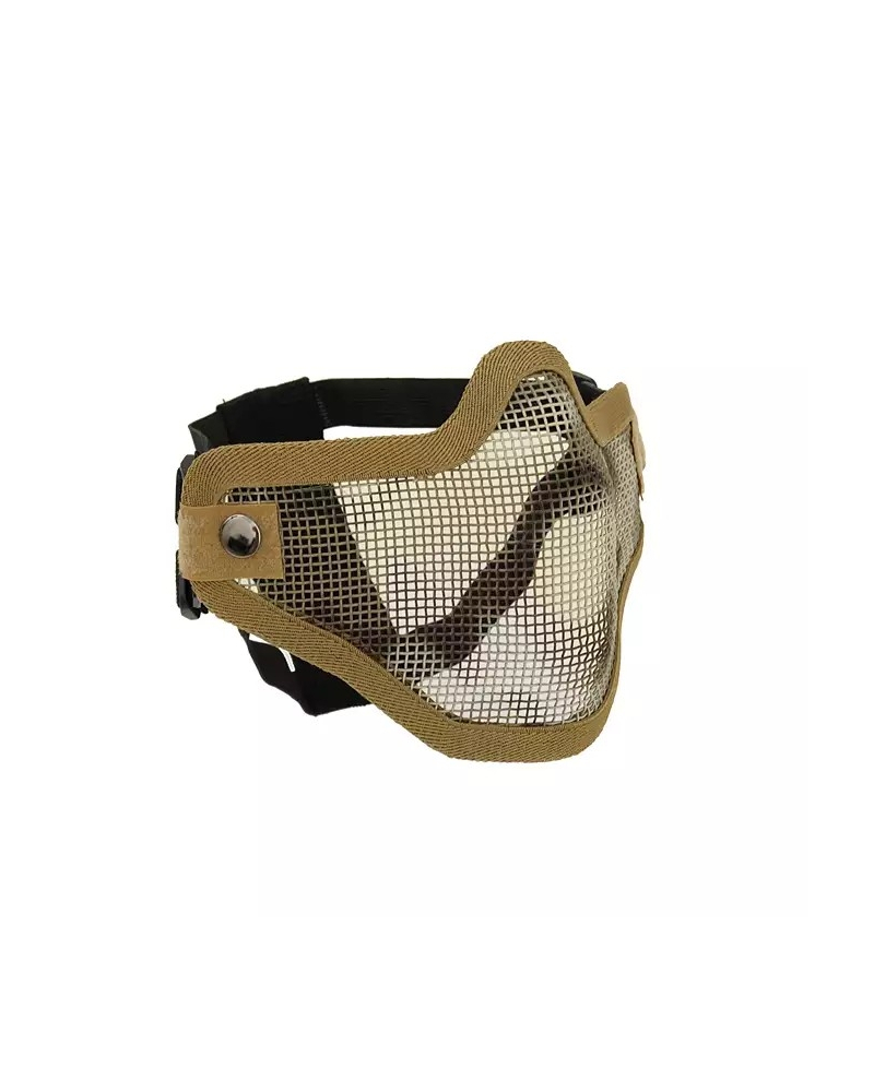 Adjustable elastic head straps for secure fit on TAN Skull airsoft mesh mask
