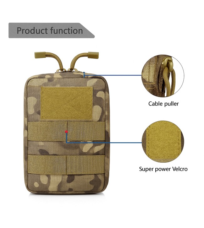 Επιχειρησιακή θήκη Multicam με μεγάλη επιφάνεια Velcro για patches και διπλά φερμουάρ