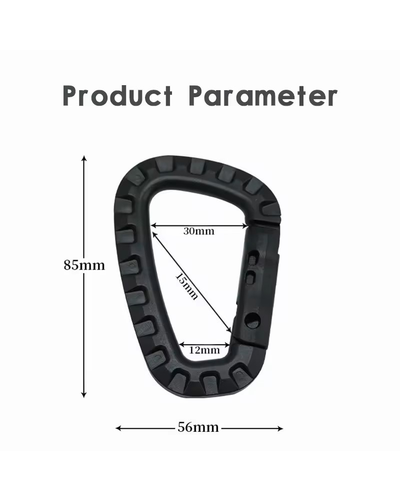 Side view of the durable M-Tac tactical D-ring in Tan, compatible with MOLLE systems.