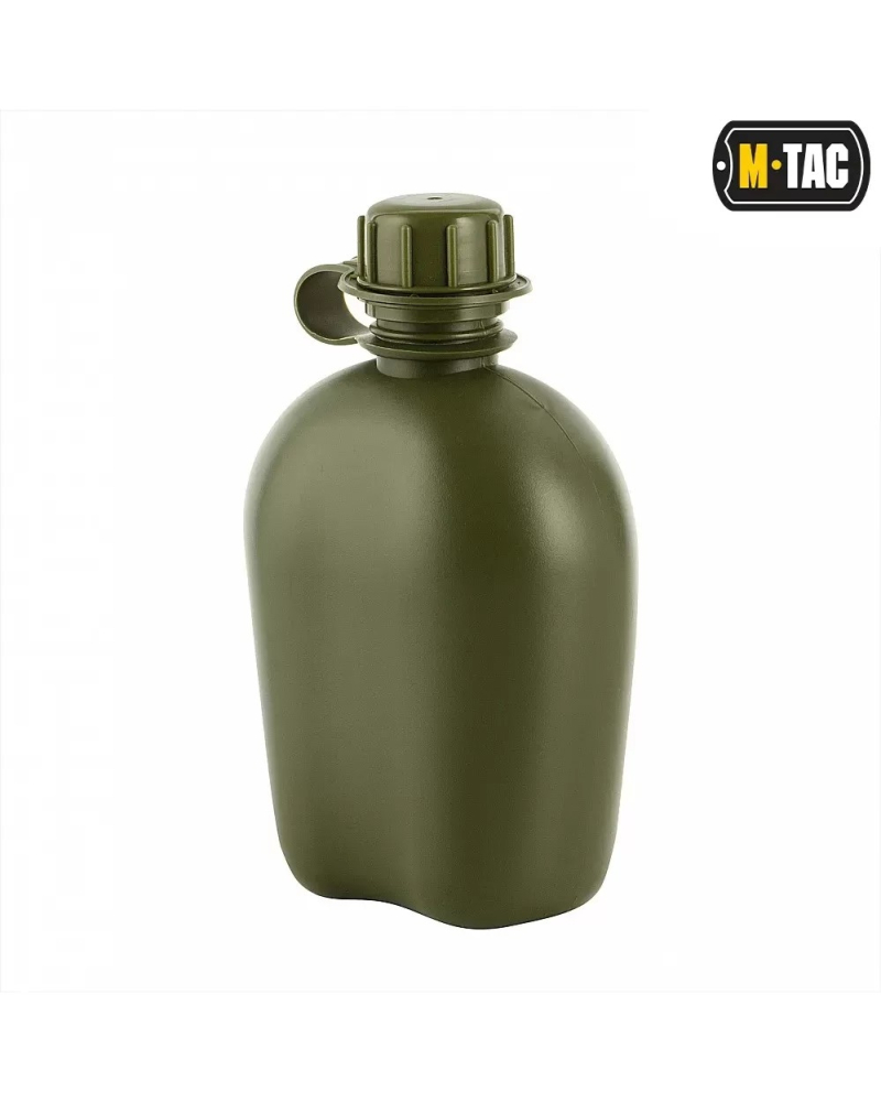 Ultralight M-Tac tactical water bottle (130g) with ergonomic shape for MOLLE pouch compatibility.